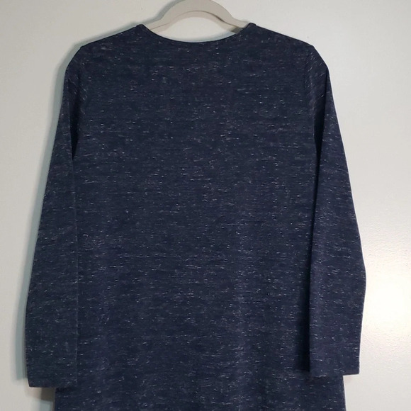 Clara Sun Woo Shift Dress Small Heather Navy Blue Minimalist Designer Pockets - Picture 6 of 10